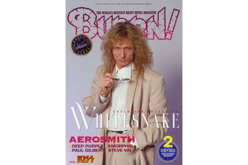 WHITESNAKEのデイヴィッド・カヴァデールが表紙＆巻頭大特集のBURRN! 2022年2月号は1月7日発売！ 特製バンド・ロゴ・ステッカー付！