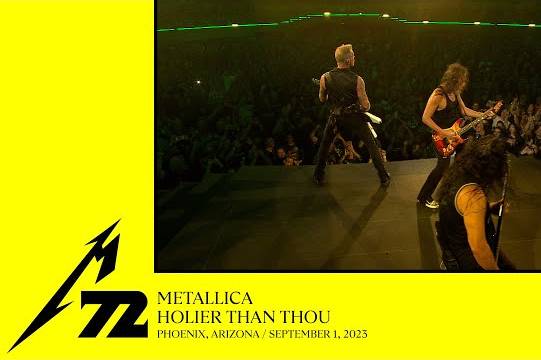 METALLICAが9月1日のアリゾナ公演から ”Holier Than Thou” のプロショット映像をアップ！