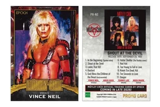 エポック社が音楽トレカ発売、第一弾はMÖTLEY CRÜE！　中にはメンバー本人直筆サインカードも