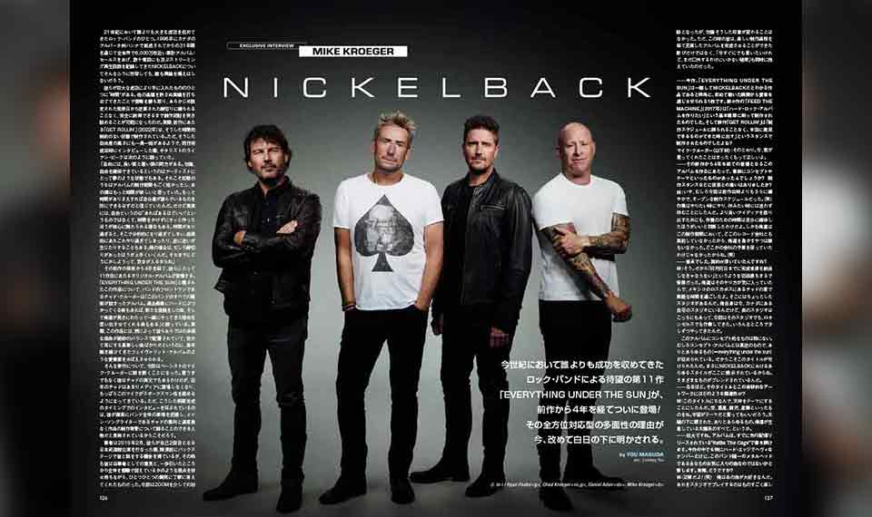 【BURRN! 11月号ちょい読み】NICKELBACK──マイク・クルーガーが語る最新作「EVERYTHING UNDER THE SUN」